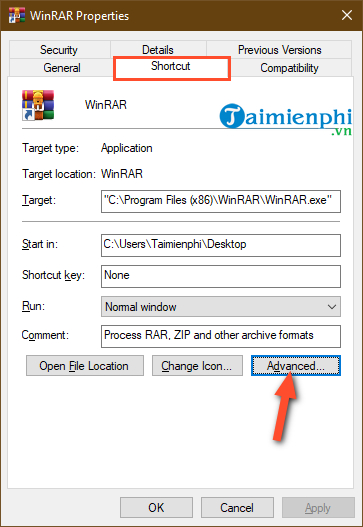 Cách chạy WinRAR với quyền Administrator