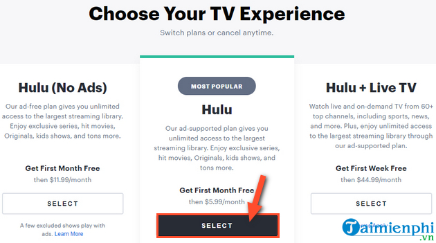 Cách tạo tài khoản Hulu, xem phim, hoạt hình nổi tiếng