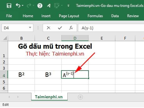 Cách gõ dấu mũ trong Excel