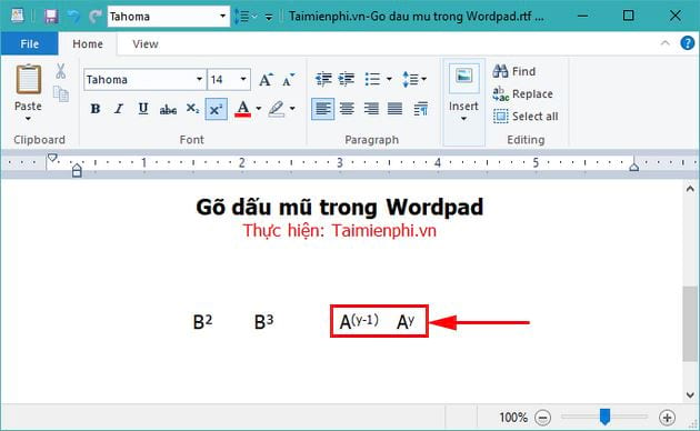 Cách gõ dấu mũ trong Wordpad