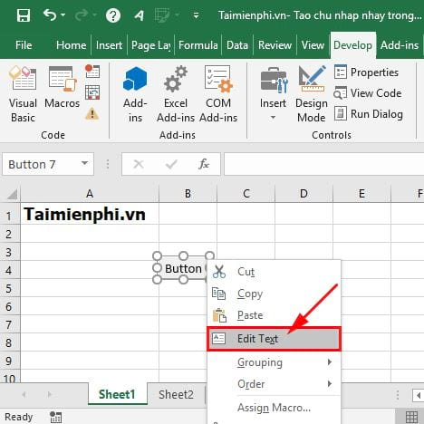 Hướng dẫn cách tạo chữ nhấp nháy trong Excel