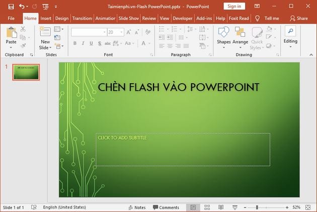 cach chen flash vao powerpoint 3