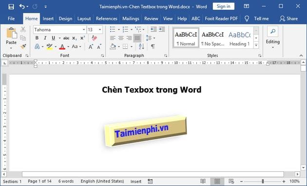 Hướng dẫn cách chèn Texbox trong Word