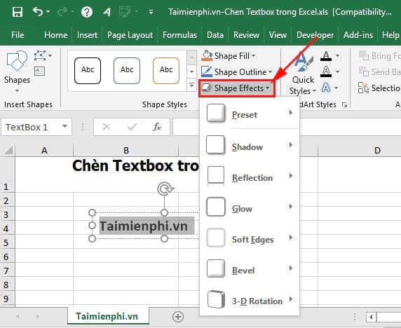 Hướng dẫn cách chèn Textbox trong Excel