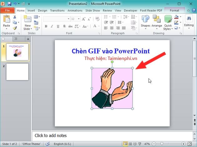 Cách chèn ảnh động GIF vào PowerPoint