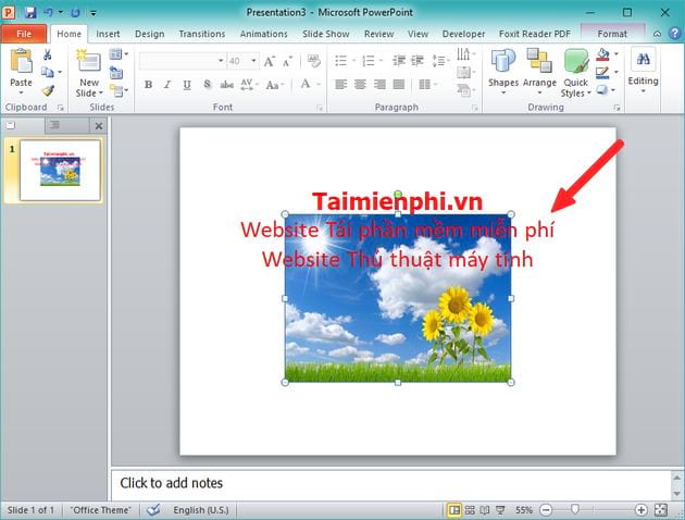 cach chen hinh anh nam duoi chu tren powerpoint 5