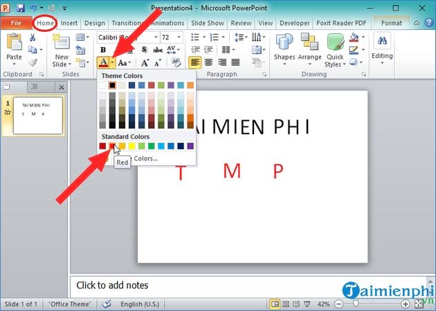 cach doi mau chu trong powerpoint 11