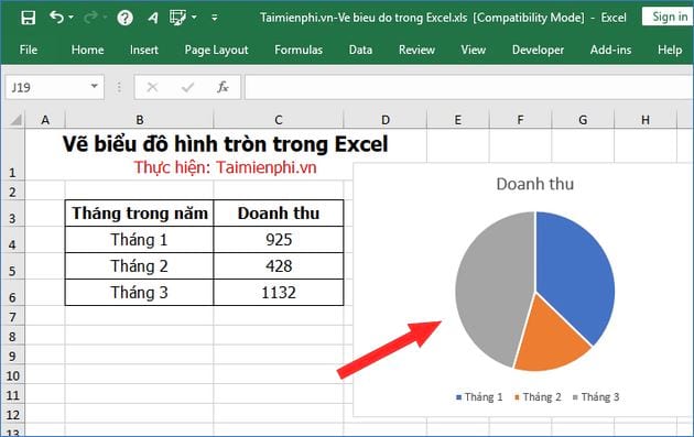 cach ve bieu do hinh tron trong excel 5