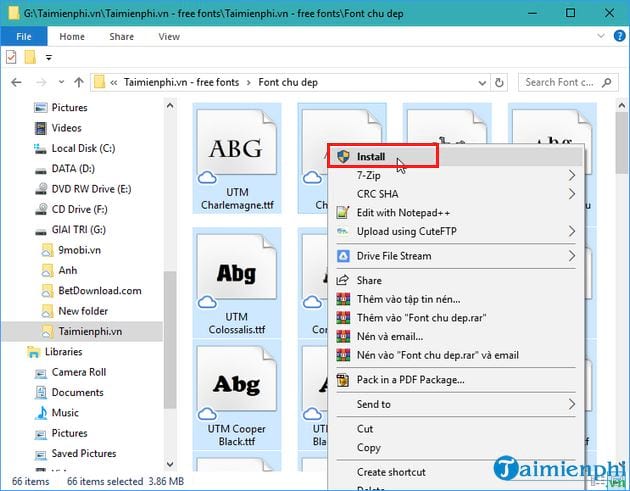 Thêm font chữ vào file Excel 2016, 2019, 2010, 2007