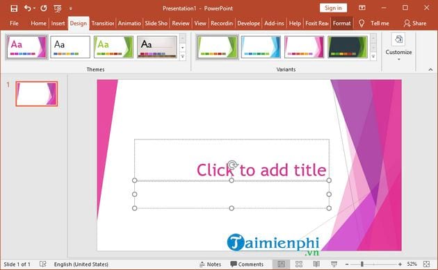 Cách thay đổi theme trong PowerPoint