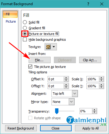 PowerPoint - Chèn Background, hình nền vào Slide
