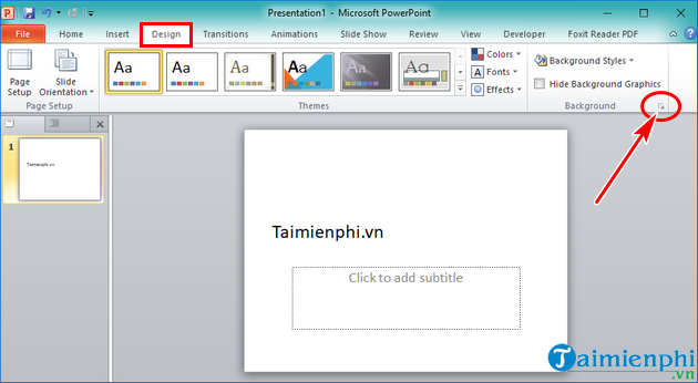 PowerPoint - Chèn Background, hình nền vào Slide