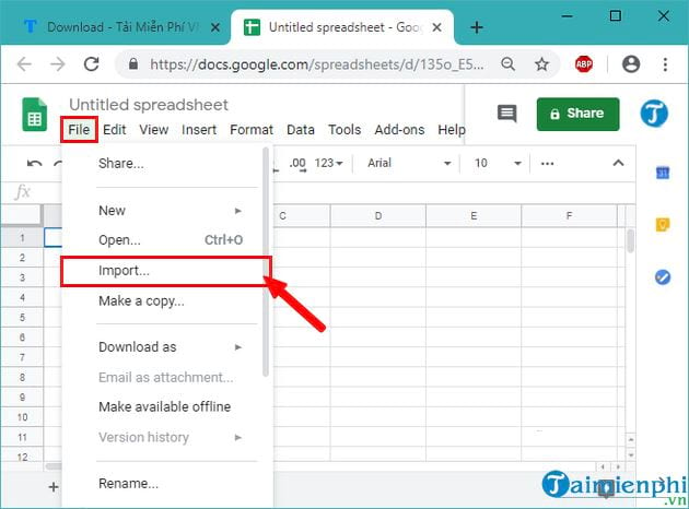 huong dan chuyen file excel sang google sheets 7