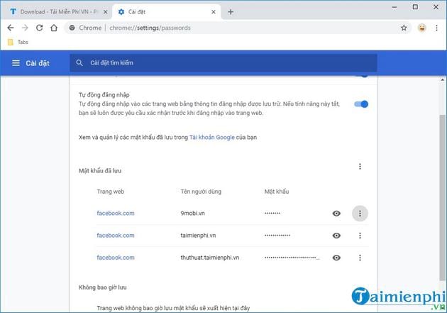Cách xem mật khẩu đã lưu trên Chrome