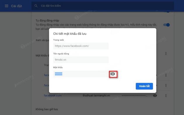 Cách xem mật khẩu đã lưu trên Chrome