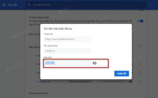 Cách xem mật khẩu đã lưu trên Chrome