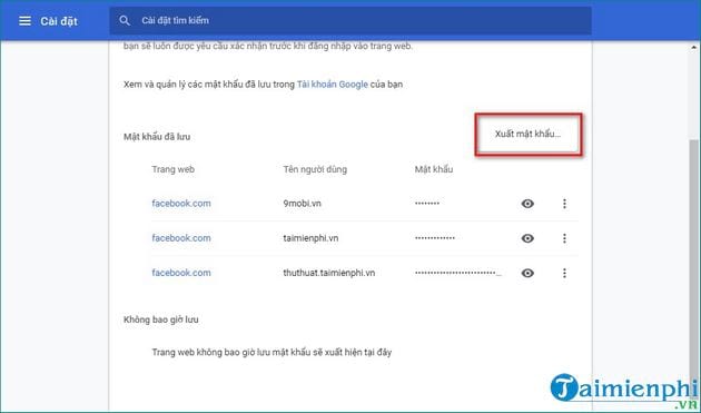Cách xóa mật khẩu Gmail, Facebook lưu trên Chrome bản mới