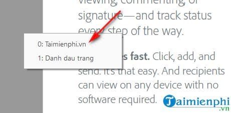 meo danh dau trang pdf trong adobe reader 8