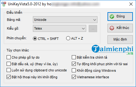 tai va cai dat unikey vista 5