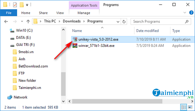 tai va cai dat unikey vista 3