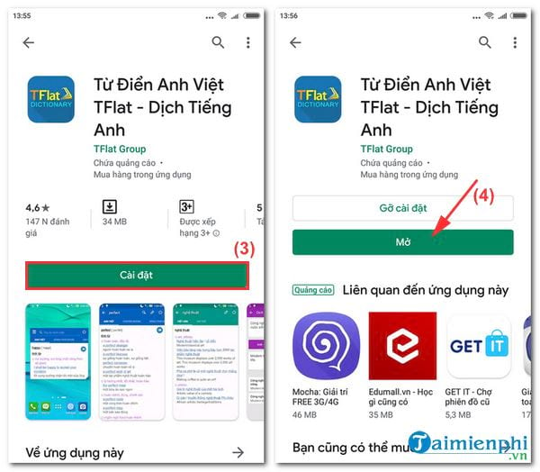 Cách cài và sử dụng Từ điển Anh Việt TFLAT trên điện thoại