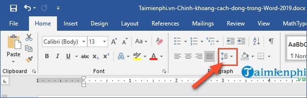 cach chinh khoang cach dong trong word 2019 3