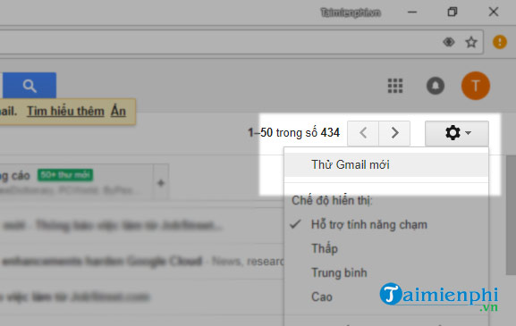 Cách cập nhật Gmail mới và trở về giao diện Gmail cũ