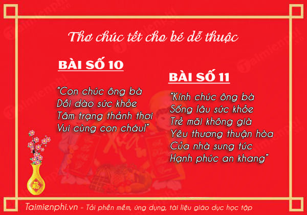 10 bài thơ chúc Tết cho bé hay, dễ học thuộc