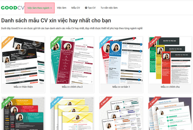 website thiet ke cv xin viec goodcv