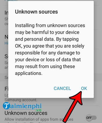 bat nguon khong xac dinh tren android 6