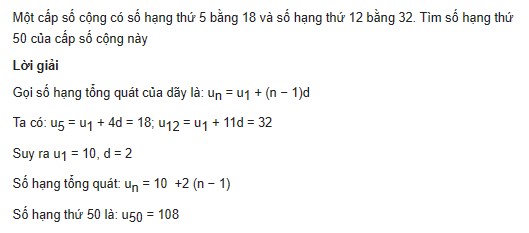 Giải toán lớp 11 trang 51 sách KNTT tập 1, Cấp số cộng 8 giai toan lop 11 trang 51 sach kntt tap 1 cap so cong 3