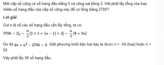 Giải toán lớp 11 trang 51 sách KNTT tập 1, Cấp số cộng 9 giai toan lop 11 trang 51 sach kntt tap 1 cap so cong 4