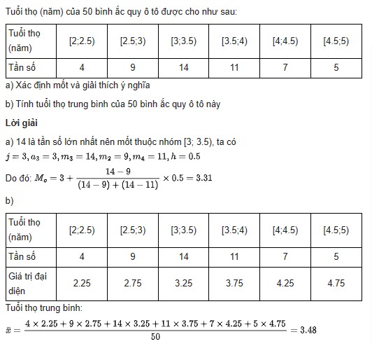 giai toan lop 11 trang 67 sach kntt tap 1 cac so dac trung do cac xu the trung tam 3
