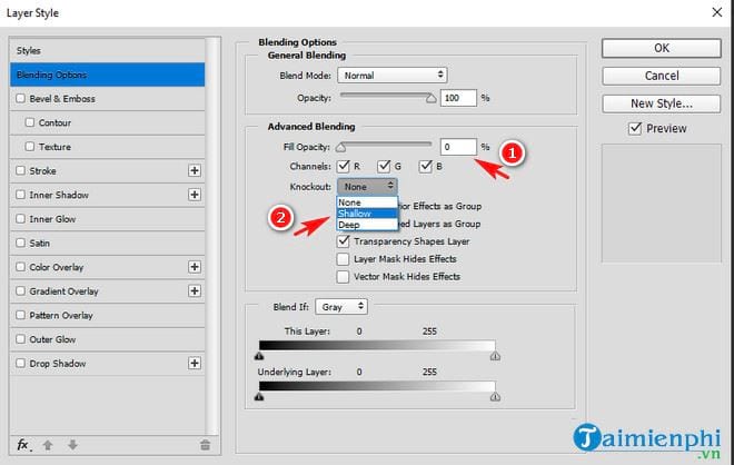 Cách làm chữ trong suốt bằng Photoshop trên máy tính