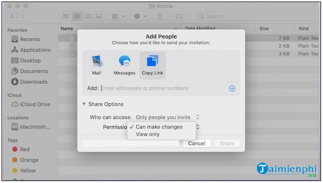 Cách chia sẻ file, thư mục iCloud trên Mac Cách chia sẻ file, thư mục iCloud trên Mac