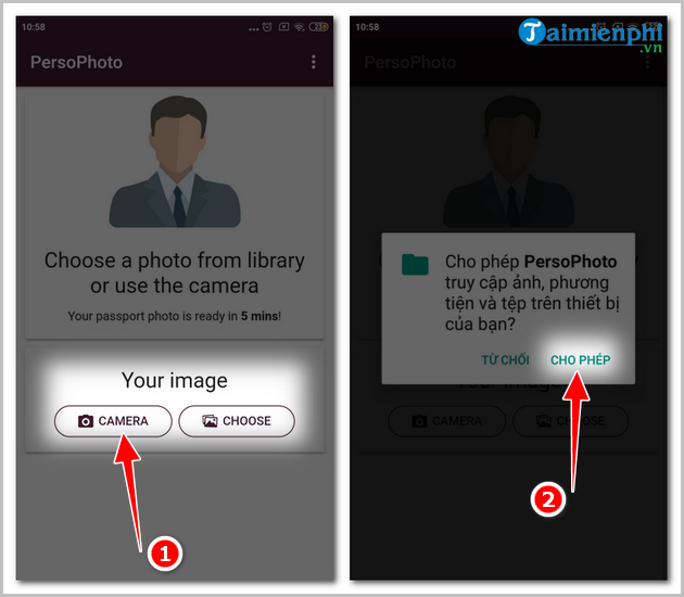Cách chụp ảnh thẻ bằng điện thoại iPhone, Android