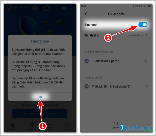Tai nghe Bluezone dành cho Android