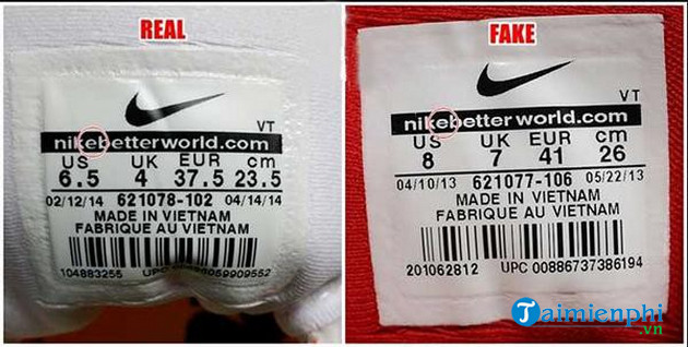 Cách check giày Nike chính hãng và giả, check Nike Real, Fake