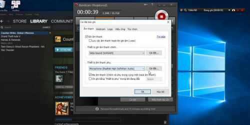Cách ghi âm trên máy tính Windows 10,8,7 bằng Bandicam