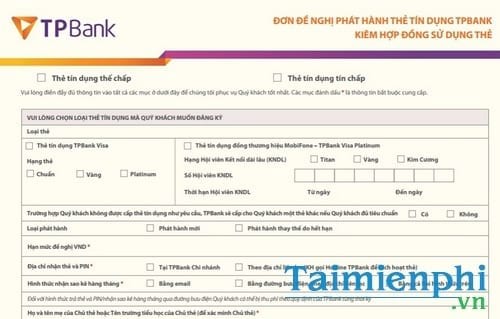 Cách làm thẻ Visa TPBank, thẻ tín dụng TPBank