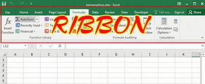 Cách thiết lập Ribbon trong Excel 2016