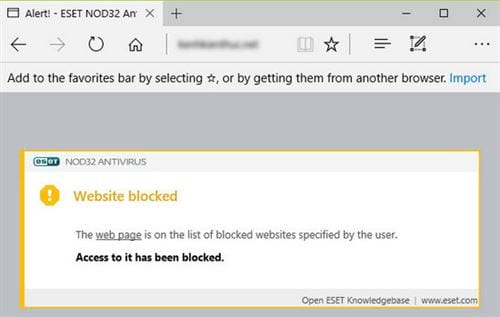 Cách chặn Website bằng ESET NOD32 Antivirus