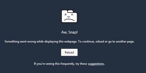 sua loi aw snap tren chrome