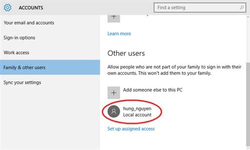 Tạo tài khoản Guest trên Windows 10
