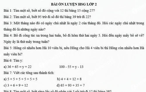 Tổng hợp bài tập Toán, tiếng Việt, tiếng Anh lớp 2