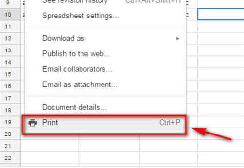 cach can chinh bang tinh khi in trong google sheets 3