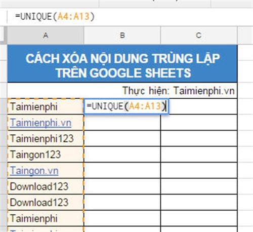 Cách xóa trùng lặp trên Google Sheets, nội dung, dữ liệu Duplicates