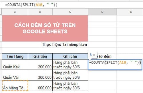 Cách đếm số từ trên Google Sheets 9 cach dem so tu tren google sheets 4