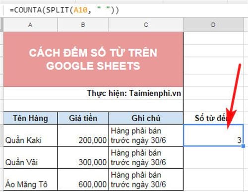 Cách đếm số từ trên Google Sheets 10 cach dem so tu tren google sheets 5