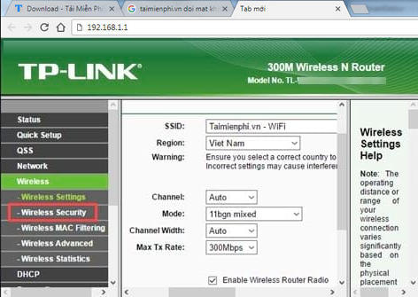 Cách đổi mật khẩu Wifi TP-LINK TL-WR845N